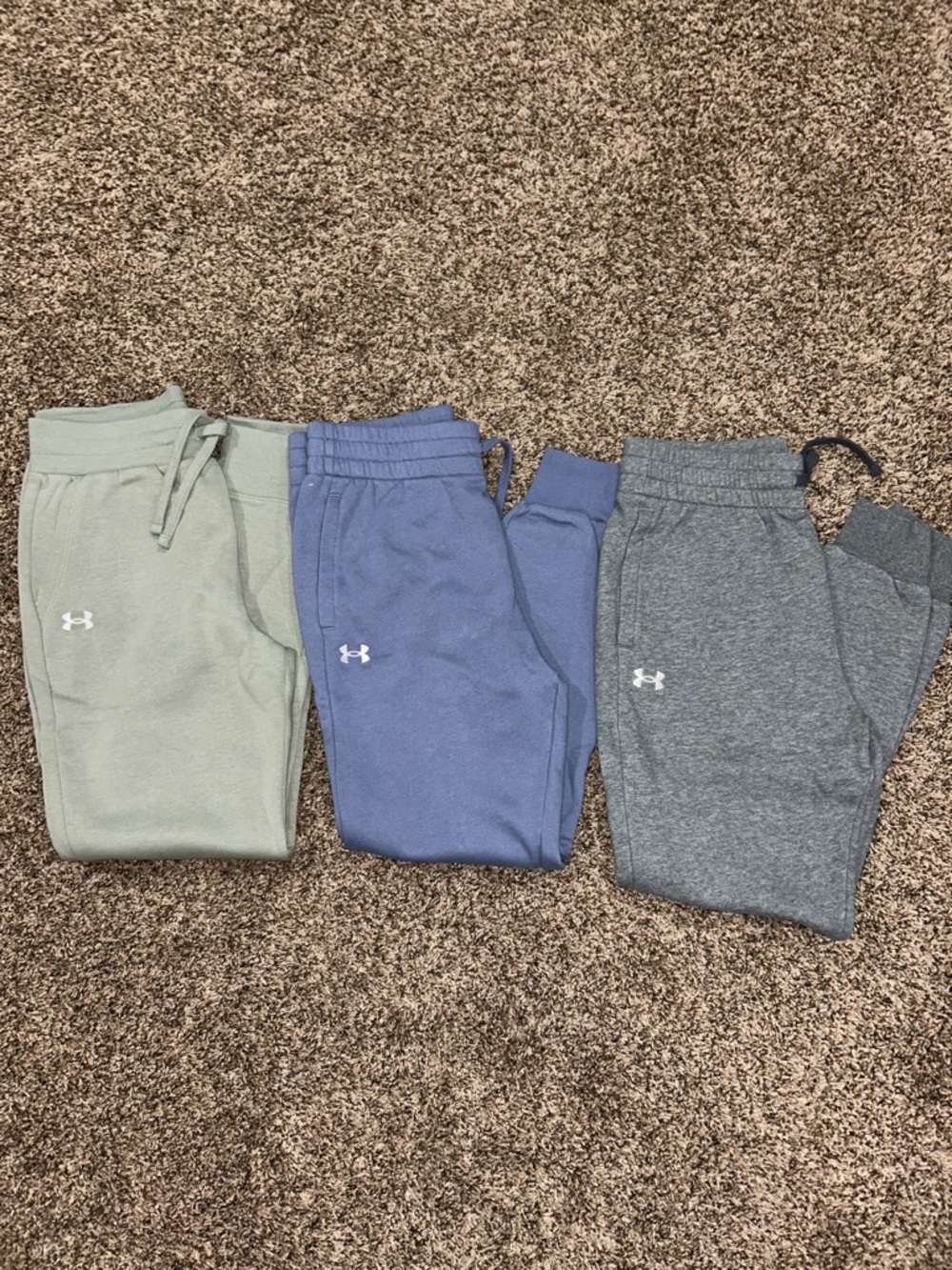 Under Armour Joggers in Sage, Blue, and Gray - Trio